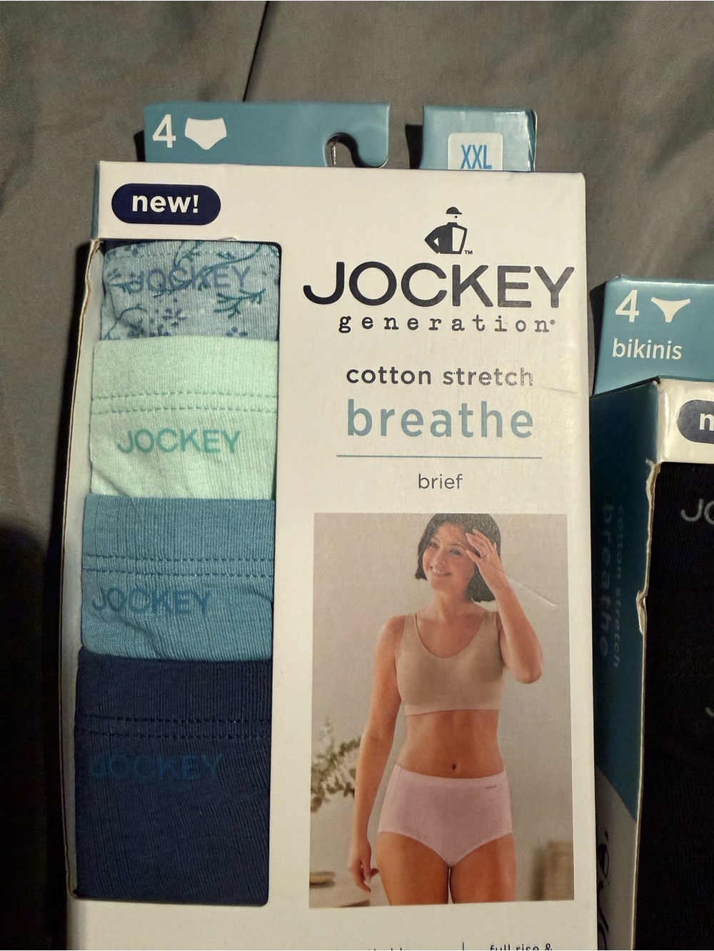 Jockey Cotton Stretch Breathe Briefs - Light Blue, Aqua, Teal, Navy (4-Pack)